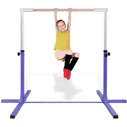 Walmart Costway Adjustable Steel Horizontal Training Bar Gymnastics Junior Home Practice Purple offer