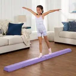 Walmart Best Choice Products 8ft Folding Floor Balance Beam 2-Panel for Gymnastics Practice, Exercise Purple offer