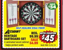 Big 5 Accudart Heritage Bristle Dartboard Cabinet Set offer