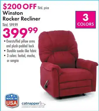 Boscov's Winston Rocker Recliner offer