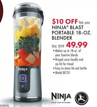 Boscov's NINJA BLAST PORTABLE 18-OZ. BLENDER offer