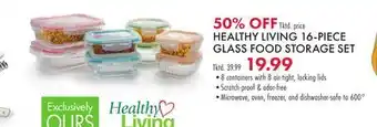 Boscov's HEALTHY LIVING 16-PIECE GLASS FOOD STORAGE SET offer