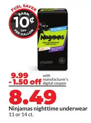Hy-Vee Ninjamas nighttime underwear offer