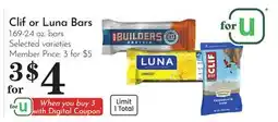 Pavilions Clif or Luna Bars offer