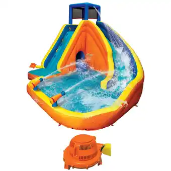 Walmart Banzai Sidewinder Falls Inflatable Water Park with Slide and Water Cannons offer