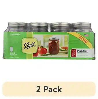 Walmart Ball Regular Mouth 16 oz Pint Mason Jars with Lids & Bands, 12 Count offer