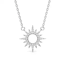 Walmart Cate & Chloe Evie 18k White Gold Plated Sun Pendant Necklace with Swarovski Crystals Gift for Women offer