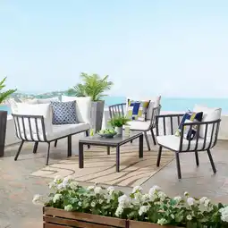 Walmart Modway Riverside 5-Piece Outdoor Patio Aluminum Set in White and Gray offer