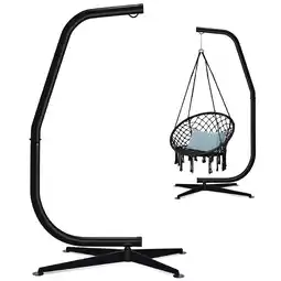 Walmart Metal Hanging Hammock C-Stand for Chair/ Weather-Resistant Finish, Offset Base - Stand Only - Black offer