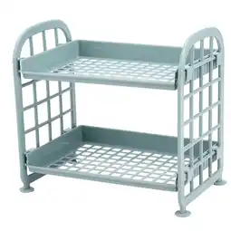 Walmart Exogio Nordic blue 2-Tier Plastic Small Storage Shelves offer