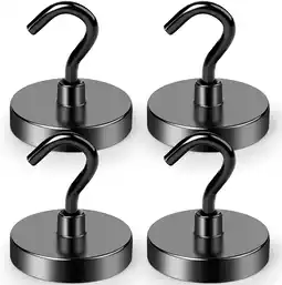 Walmart Diymag Rust Resistant Magnetic Hooks with Epoxy Coating Black, 4 Count offer