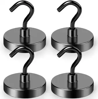 Walmart Diymag Rust Resistant Magnetic Hooks with Epoxy Coating Black, 4 Count offer