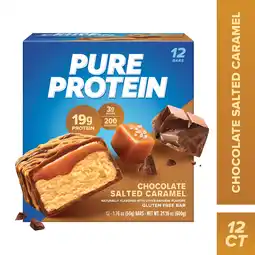 Walmart Pure Protein Bar, Chocolate Salted Caramel, 19g Protein, 12 Ct offer