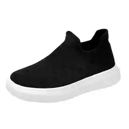 Walmart Boys Casual & Dress Shoes Lightweight Breathable Slip On Sports Sneakers, Black, Size 26 offer