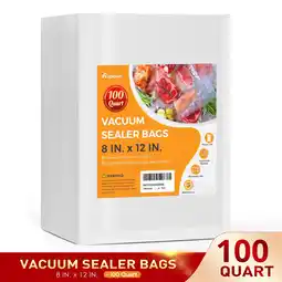 Walmart Rupoun Vacuum Sealer Bags for food, 8x 12, 100 Quart, Vacuum Seal Reusable Bag, Clear offer