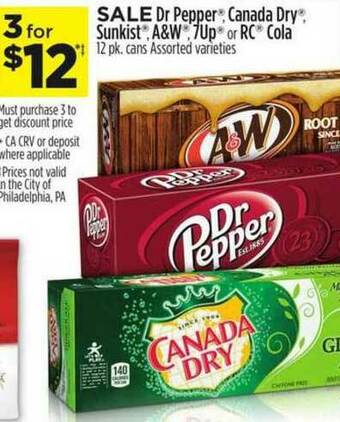 Dollar General Dr Pepper Canada Dry Sunkist A&w 7up Or Rc Cola offer
