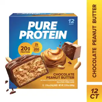 Walmart Pure Protein Bars, Chocolate Peanut Butter, 20g Protein, Gluten Free, 1.76 oz, 12 Ct offer