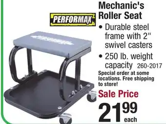 Menards Performax 250 Lbs. Mechanic's Roller Seat offer