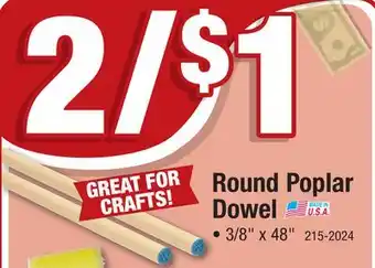 Menards Madison Mill 3/8 x 48 Round Poplar Dowel offer