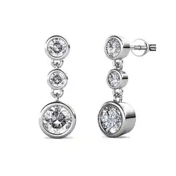 Walmart Cate & Chloe Bailey 18k White Gold Plated Dangle Earrings with Swarovski Crystals, Gift for Women offer