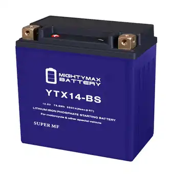 Walmart YTX14-BS Lithium Replacement Battery Compatible with Honda TRX450 Fourtrax Foreman S, ES 98-04 offer