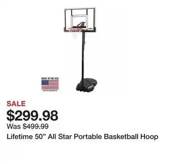 Dick's Sporting Goods Lifetime 50 All Star Portable Basketball Hoop offer