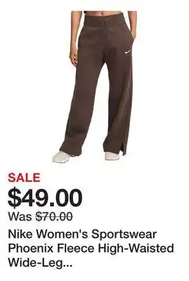 Dick's Sporting Goods Nike Women's Sportswear Phoenix Fleece High-Waisted Wide-Leg Sweatpants offer