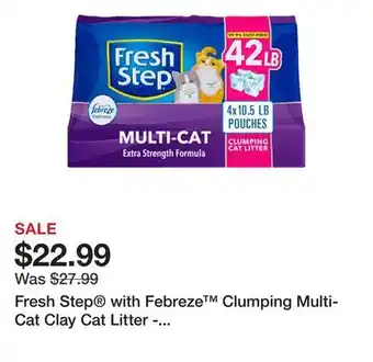 Petsmart Fresh Step with Febreze Clumping Multi-Cat Clay Cat Litter - Scented, Low Dust offer