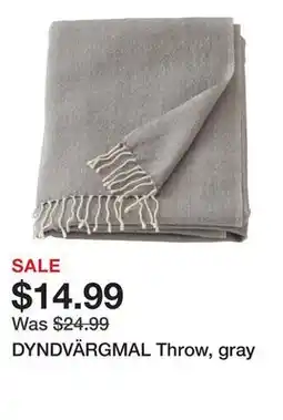 Ikea DYNDVÄRGMAL Throw, gray offer