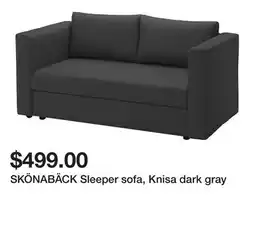 Ikea SKÖNABÄCK Sleeper sofa, Knisa dark gray offer