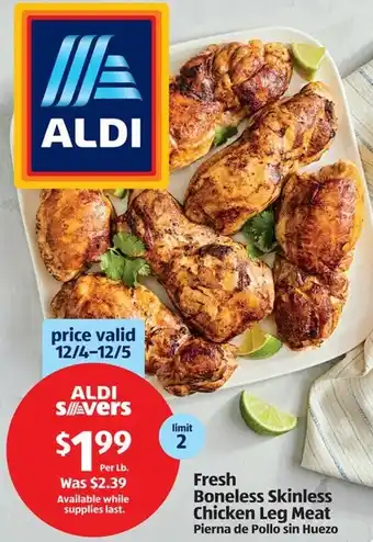 Aldi Fresh Boneless Skinless Chicken Leg Meat offer