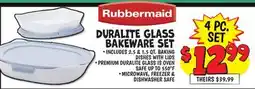 Ollie's Rubbermaid DURALITE GLASS BAKEWARE SET offer