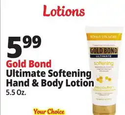 Ocean State Job Lot Gold Bond Ultimate Softening Hand & Body Lotion offer