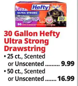 Ocean State Job Lot 30 Gallon Hefty Ultra Strong Drawstring offer