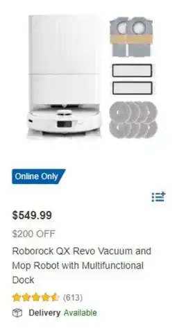 Costco Roborock QX Revo Vacuum and Mop Robot with Multifunctional Dock offer