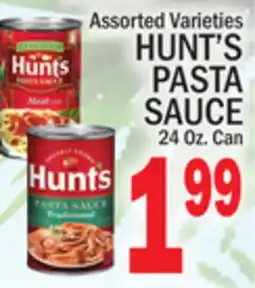 C Town HUNT'S PASTA SAUCE offer