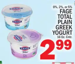 C Town FAGE TOTAL PLAIN GREEK YOGURT offer