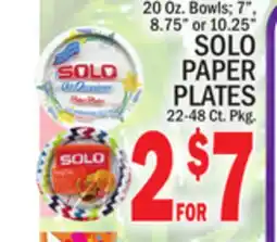 C Town SOLO PAPER PLATES 22-48 Ct. Pkg offer