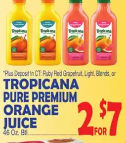 Bravo Supermarkets TROPICANA PURE PREMIUM ORANGE JUICE offer