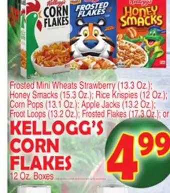 Bravo Supermarkets KELLOGG'S CORN FLAKES 12 Oz. Boxes offer