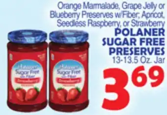 Bravo Supermarkets POLANER SUGAR FREE PRESERVES offer