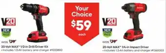 Lowe's 20-Volt MAX 1/2-In Drill/Driver Kit offer