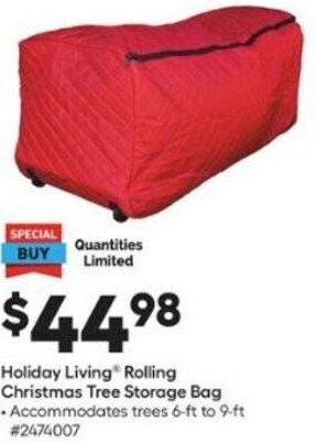 Lowe's Holiday Living Rolling Christmas Tree Storage Bag offer
