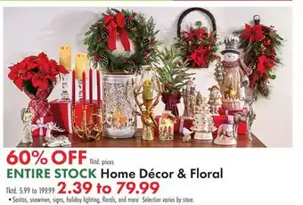 Boscov's ENTIRE STOCK Home Décor & Floral offer