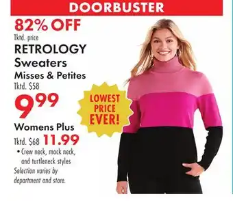 Boscov's RETROLOGY Sweaters Misses Petites offer