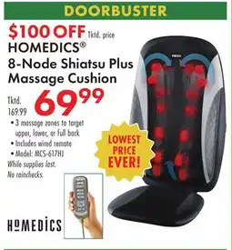 Boscov's HOMEDICS 8-Node Shiatsu Plus Massage Cushion offer