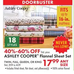 Boscov's ASHLEY COOPER Flannel Sheet Set offer