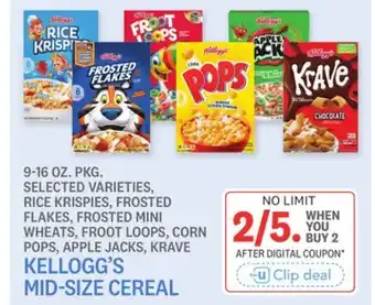 Kings Food Markets KELLOGG'S MID-SIZE CEREAL offer