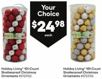 Lowe's Holiday Living 101-Count Shatterproof Christmas Ornaments offer