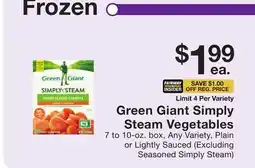 Fairway Store Market Green Giant Simply Steam Vegetables offer